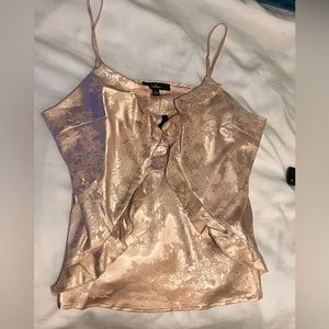 New unworn blush ruffled cami top - Lulu’s size Large